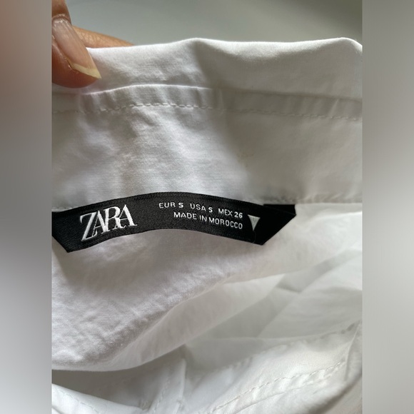 ZARA WHITE SHIRT WOMEN, Basic, pocket 100% cotton SIZE S - Picture 6 of 16